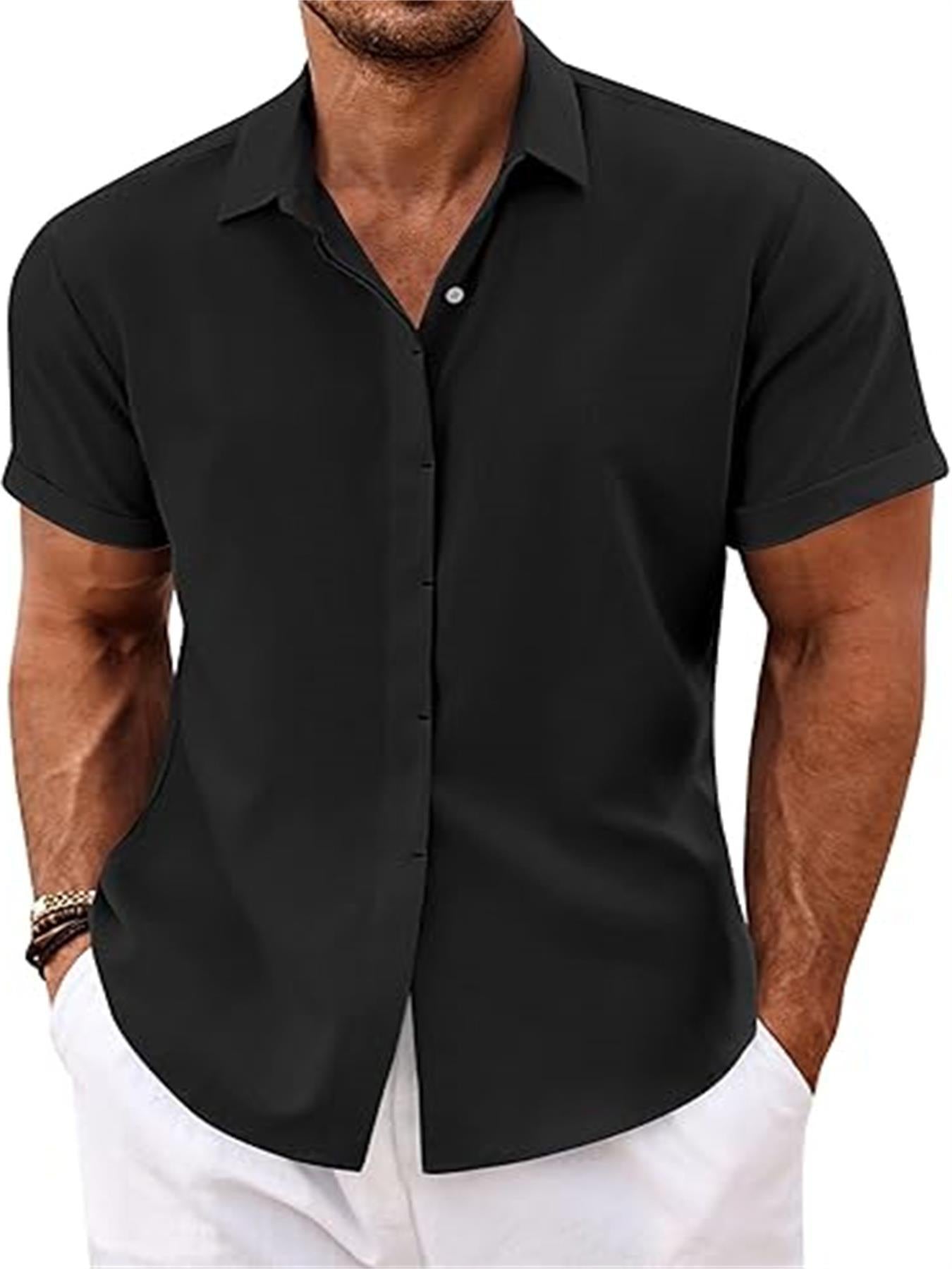 Men's linen shirt short sleeve casual