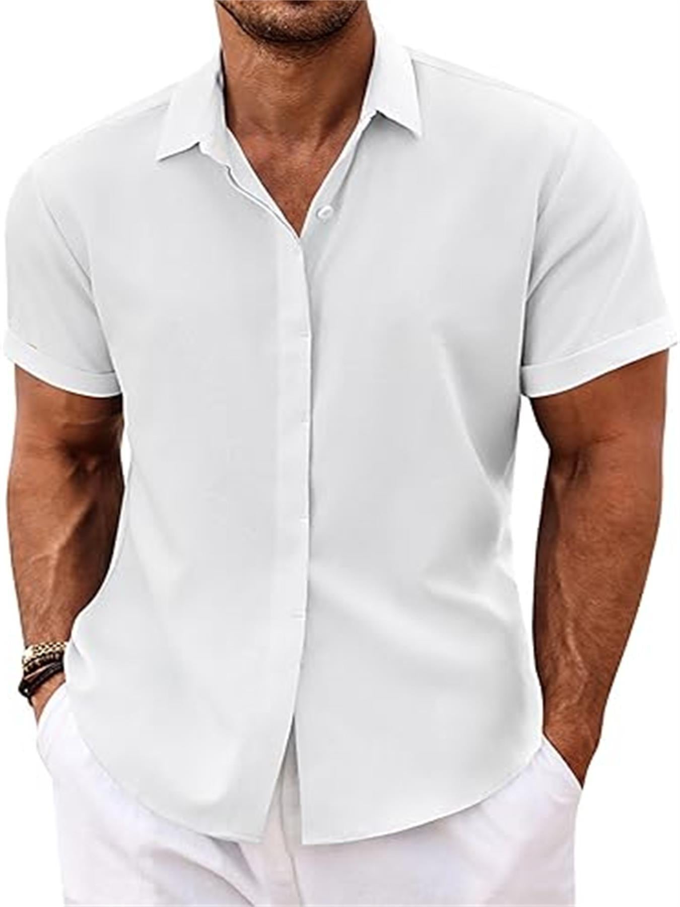 Men's linen shirt short sleeve casual