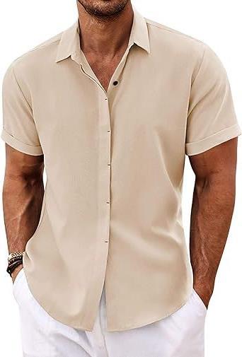Men's linen shirt short sleeve casual